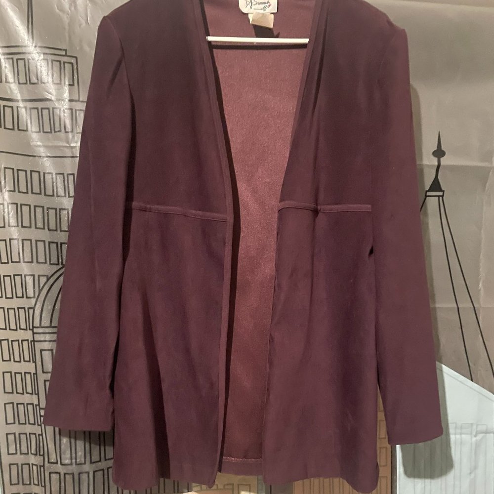 80's DJ Summers Faux Suede Deep Purple Blazer, Size 12